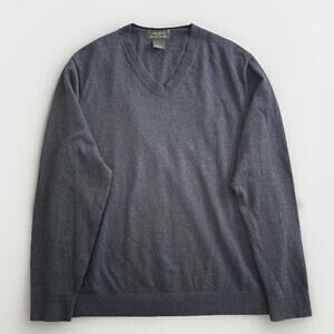Eddie Bauer Cotton Cashmere Sweater Mens L Classic Prep Dark Academia Minimal